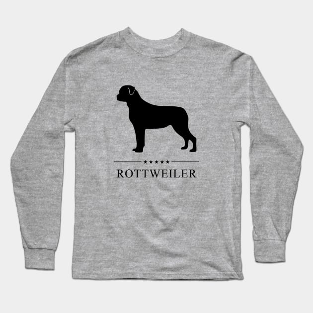 Rottweiler Black Silhouette Long Sleeve T-Shirt by millersye